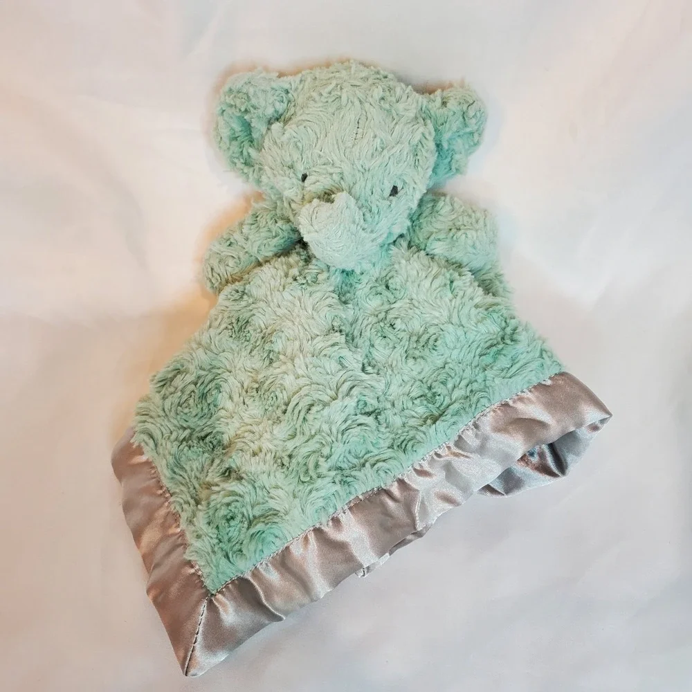 Cloud Island Teal Green Elephant‎ Lovey Plush Baby Security Blanket Target Minky